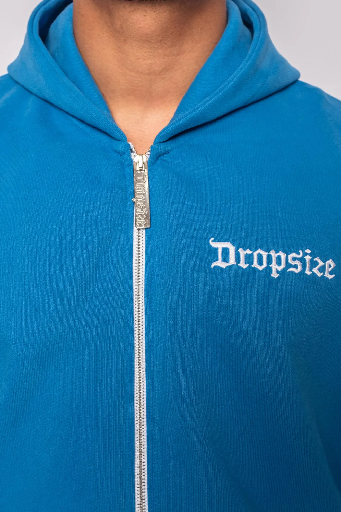 SUPER HEAVY OVERSIZE BLANK ZIP HOODIE ROYAL BLUE