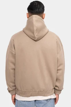 SUPER HEAVY OVERSIZE BLANK ZIP HOODIE WEATHERED TEAK