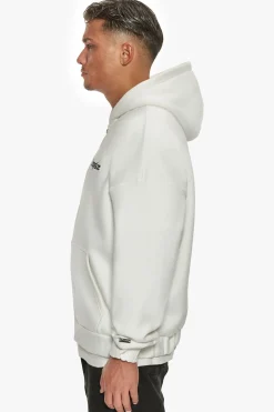 SUPER HEAVY OVERSIZE BLANK ZIP HOODIE WASHED WHITE