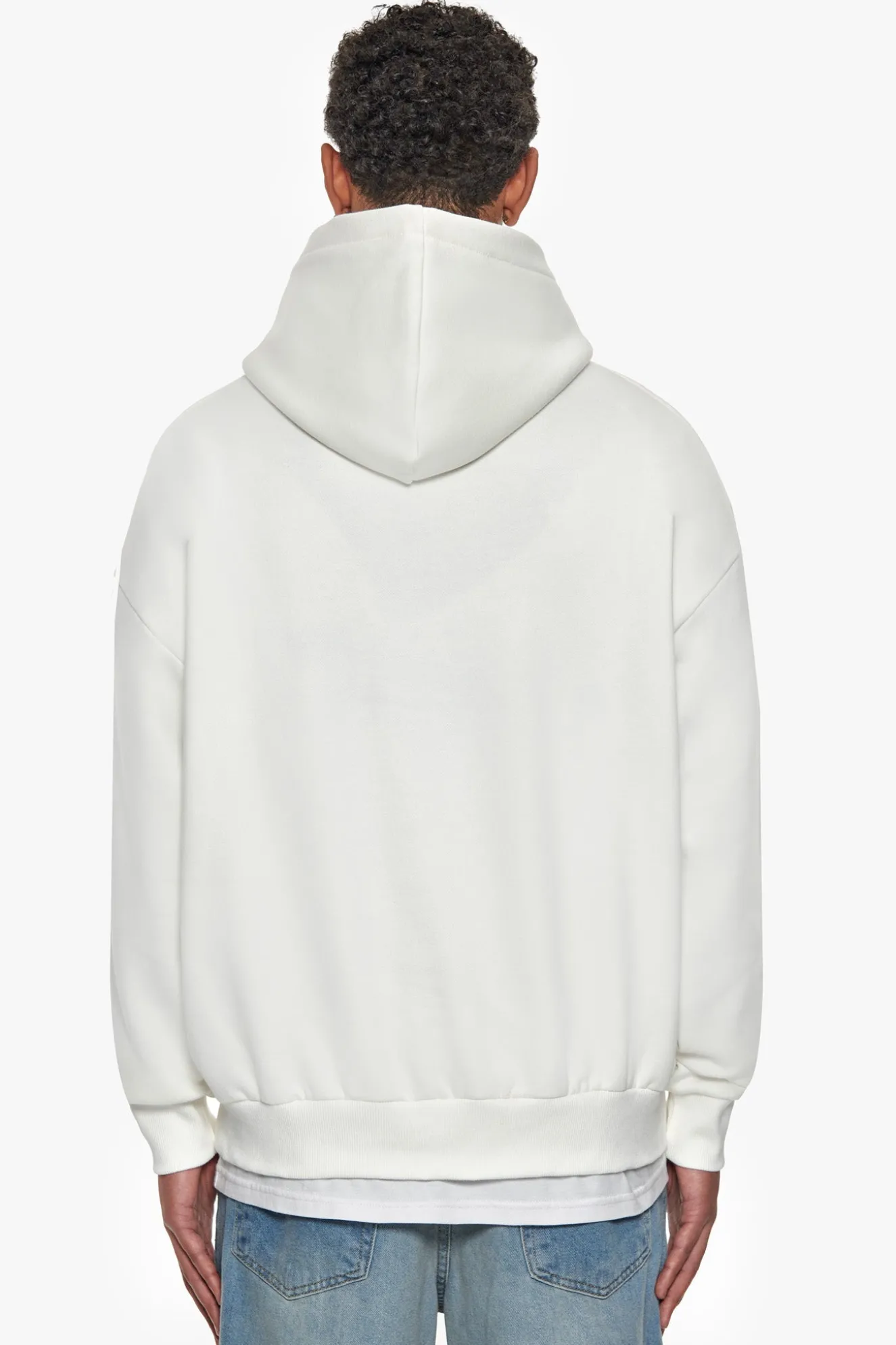 SUPER HEAVY OVERSIZE EMBO HOODIE CREAM BORDEAUX