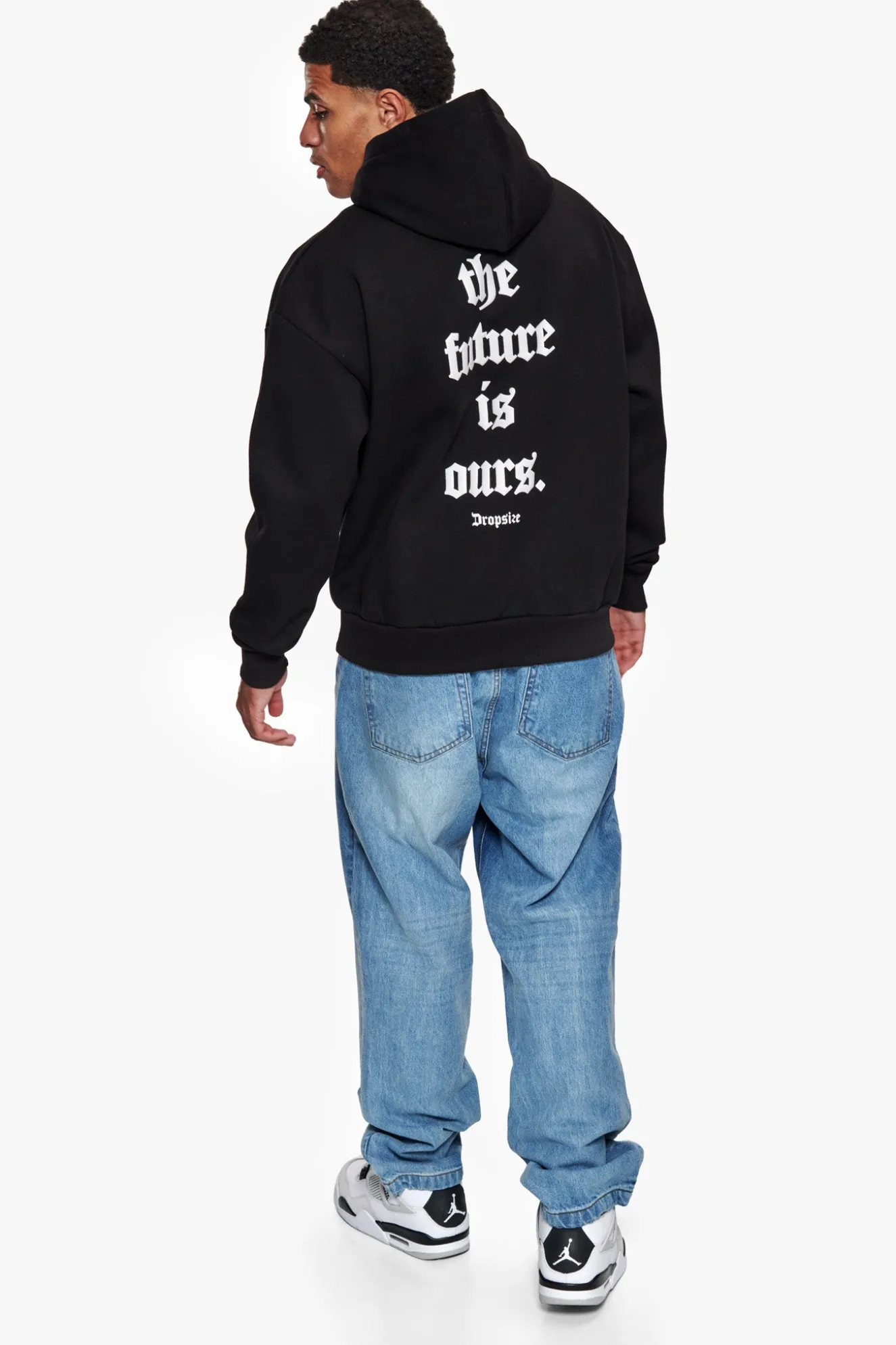 SUPER HEAVY OVERSIZE FUTURE IS OURS HOODIE BLACK