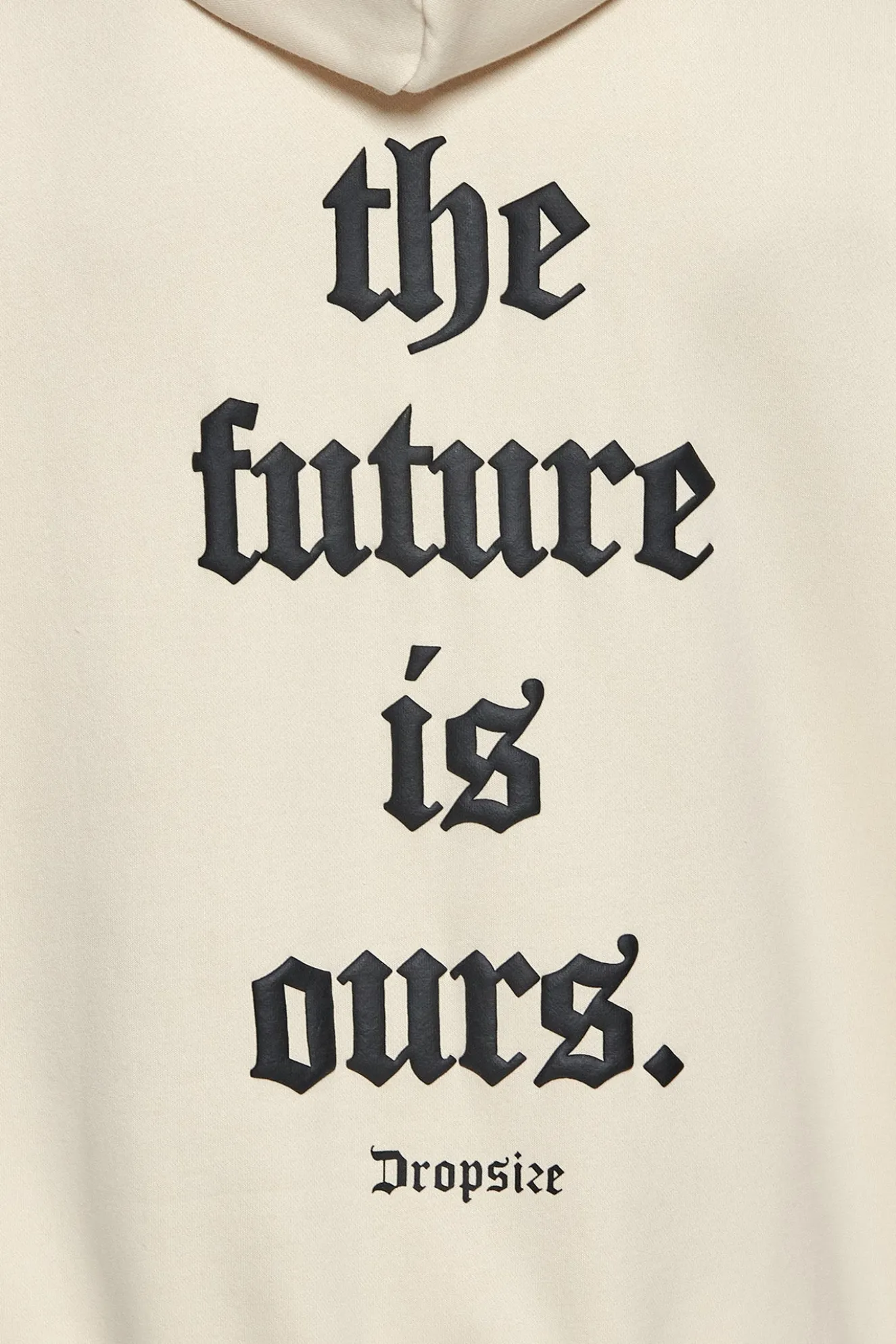 SUPER HEAVY OVERSIZE FUTURE IS OURS HOODIE COCONUT/BLACK