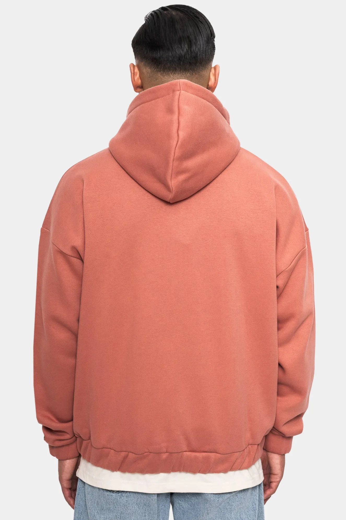 SUPER HEAVY OVERSIZE LOGO DESIGN ZIP HOODIE CANYON CLAY