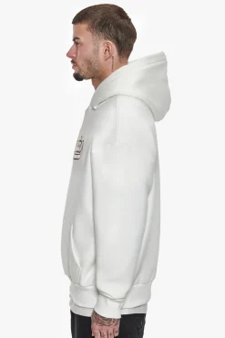 SUPER HEAVY OVERSIZE SMOOTH LOGO HOODIE CREAM WHITE
