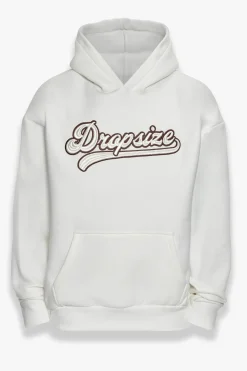 SUPER HEAVY OVERSIZE SMOOTH LOGO HOODIE CREAM WHITE