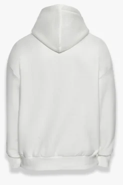 SUPER HEAVY OVERSIZE SMOOTH LOGO HOODIE CREAM WHITE