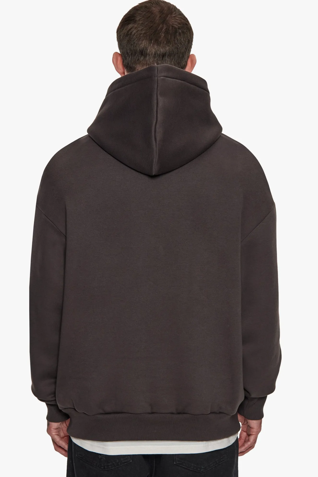 SUPER HEAVY OVERSIZE V2 MIDDLE EMBO HOODIE WASHED BLACK / BLACK