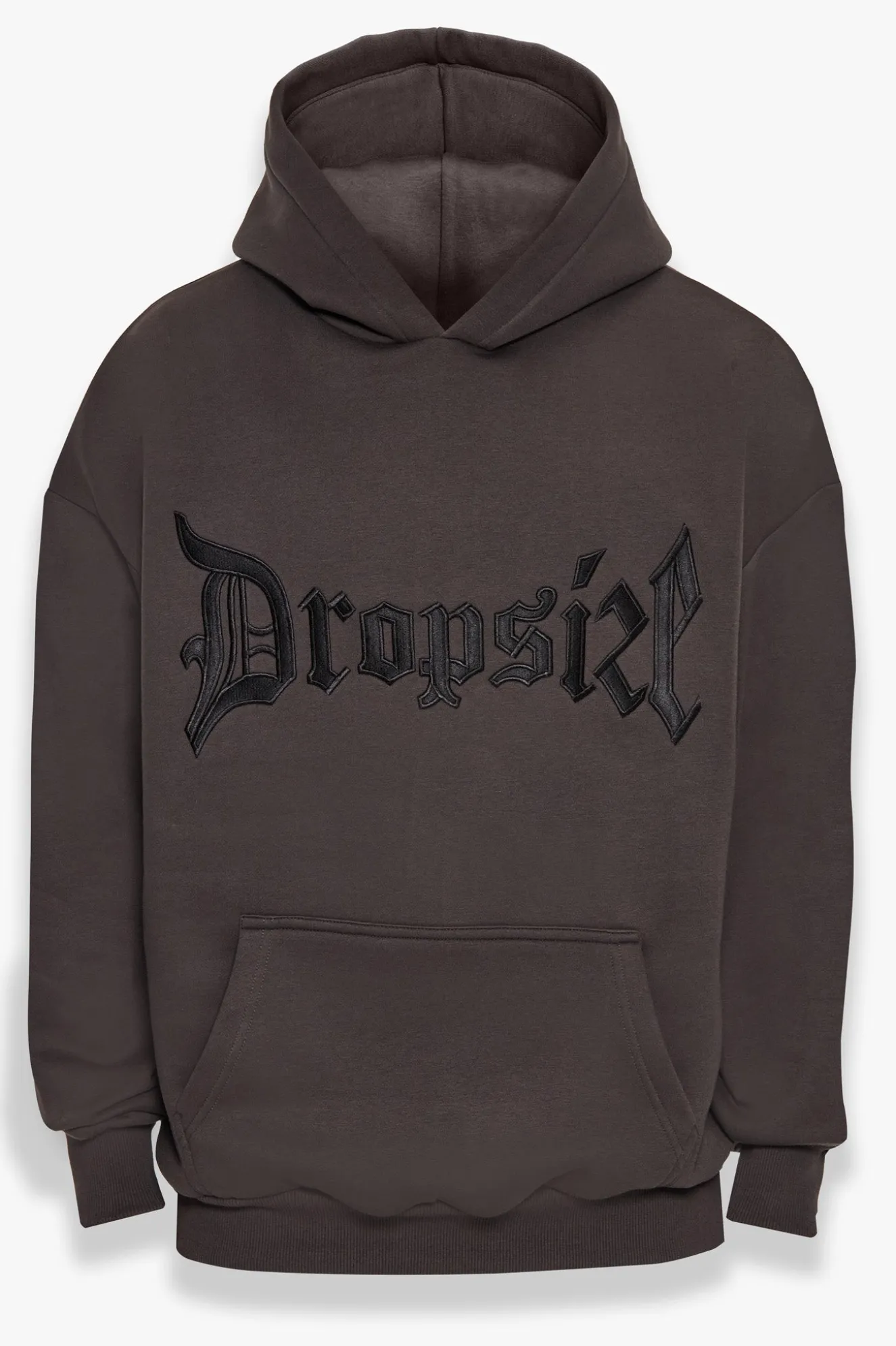 SUPER HEAVY OVERSIZE V2 MIDDLE EMBO HOODIE WASHED BLACK / BLACK