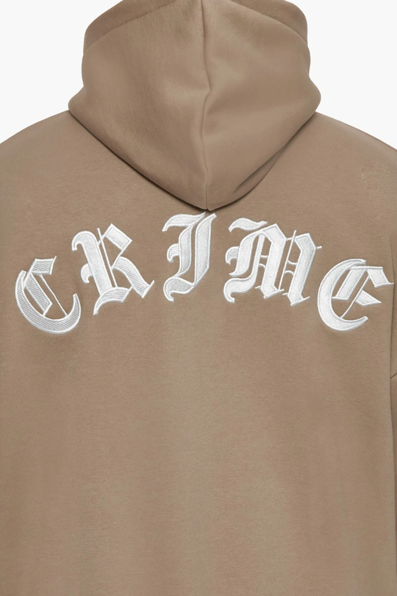SUPER HEAVY OVERSIZED CRIME ZIP HOODIE SILVER MINK