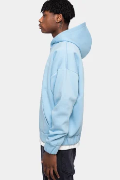 SUPER HEAVY OVERSIZED CRIME ZIP HOODIE BABY BLUE