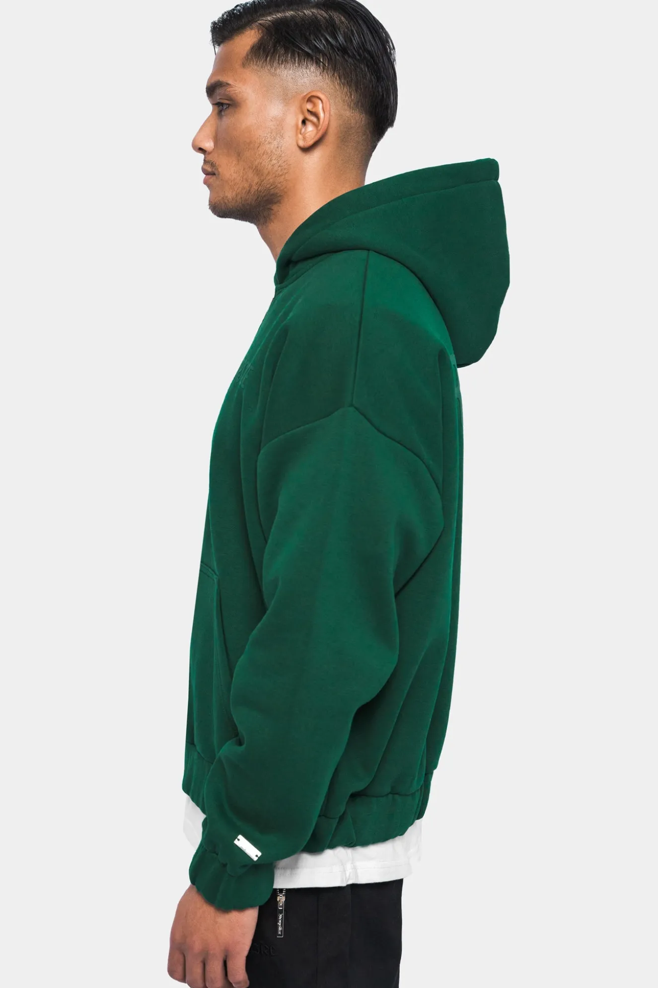 SUPER HEAVY OVERSIZED HD PRINT ZIP HOODIE GREEN
