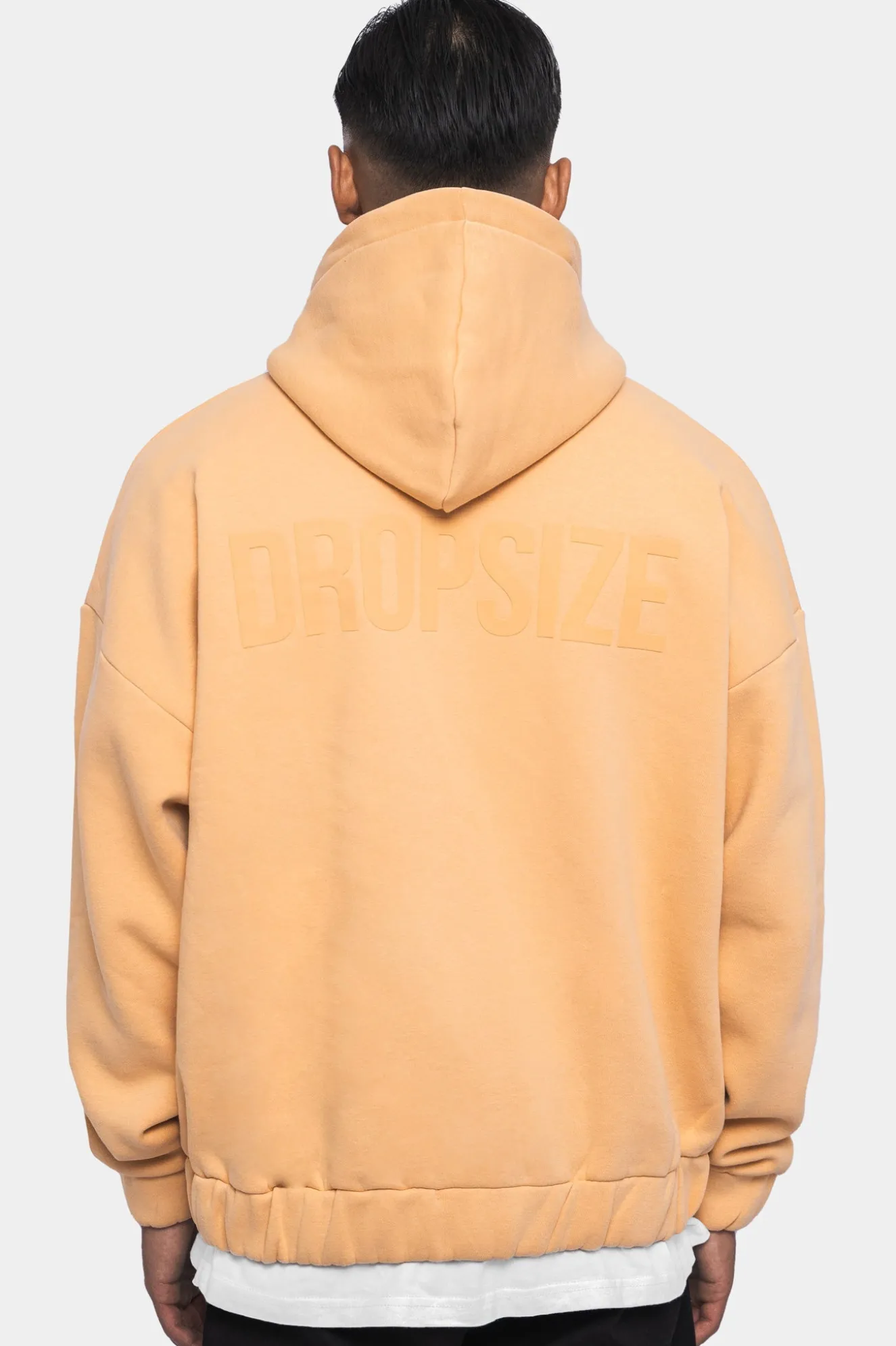 SUPER HEAVY OVERSIZED HD PRINT ZIP HOODIE WASHED PEACH