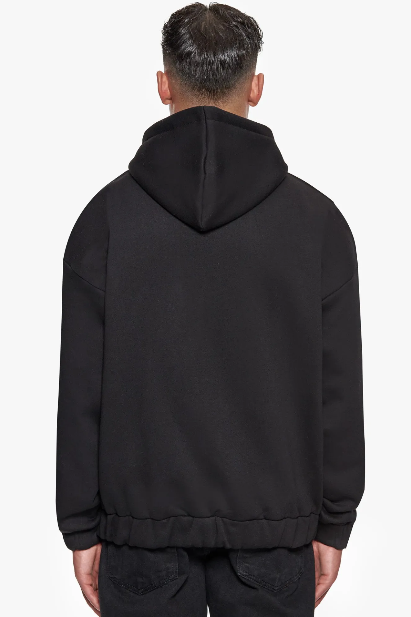 SUPER HEAVY OVERSIZED HD PRINT ZIP HOODIE V2 BLACK