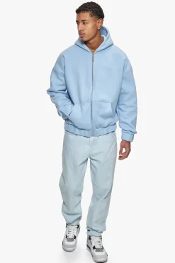 SUPER HEAVY OVERSIZED HD PRINT ZIP HOODIE V2 BABY BLUE