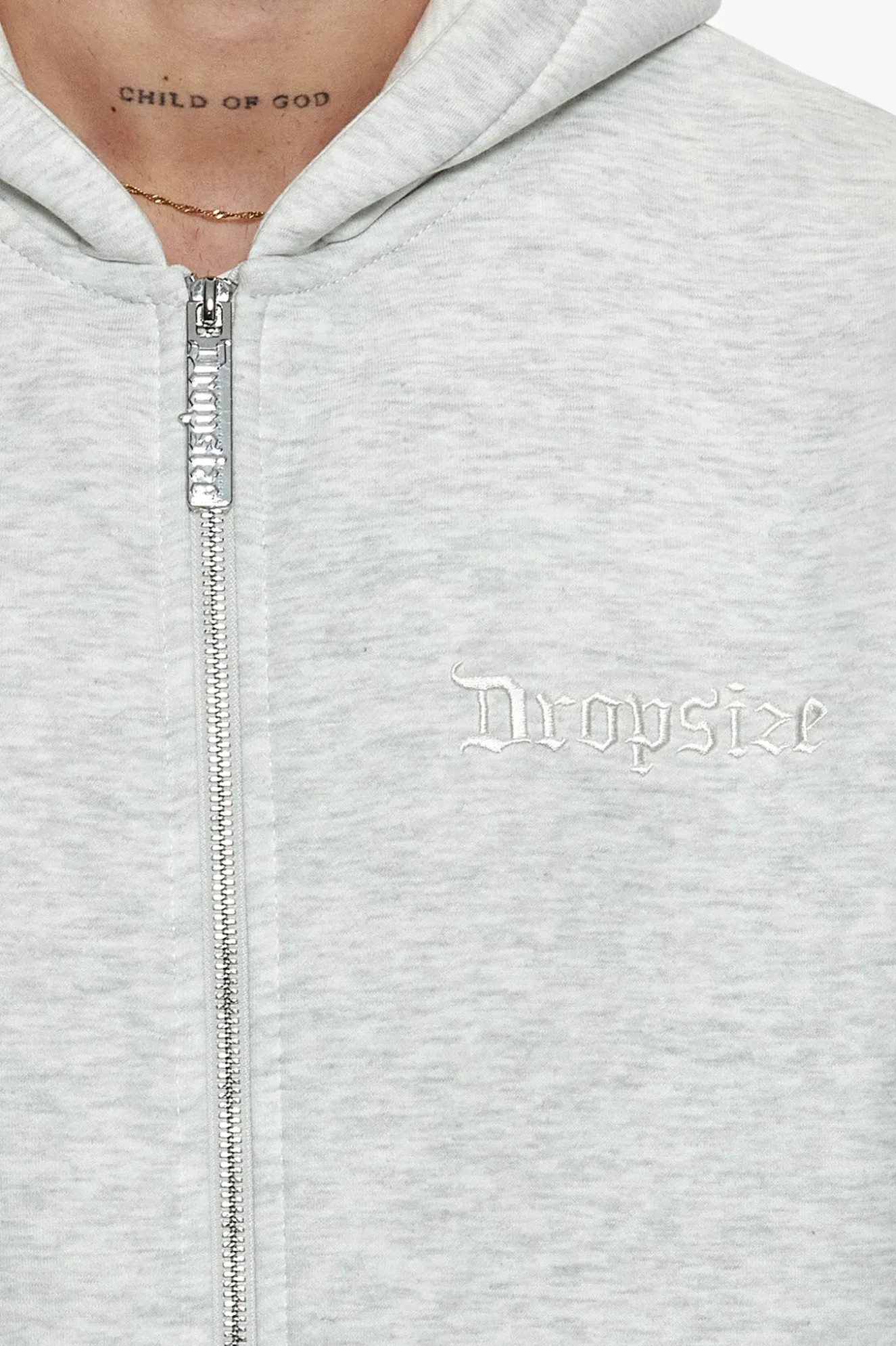 SUPER HEAVY OVERSIZED ZIP-HOODIE LIGHT GREY