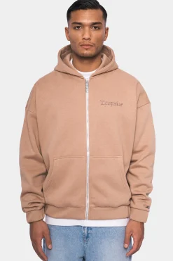SUPER HEAVY OVERSIZED ZIP HOODIE BEIGE
