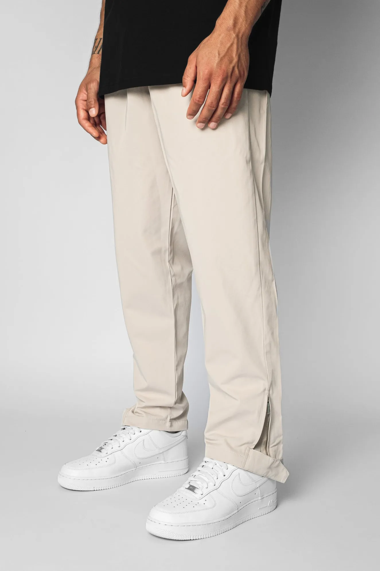 WIDE TRACK PANTS CREAM WHITE